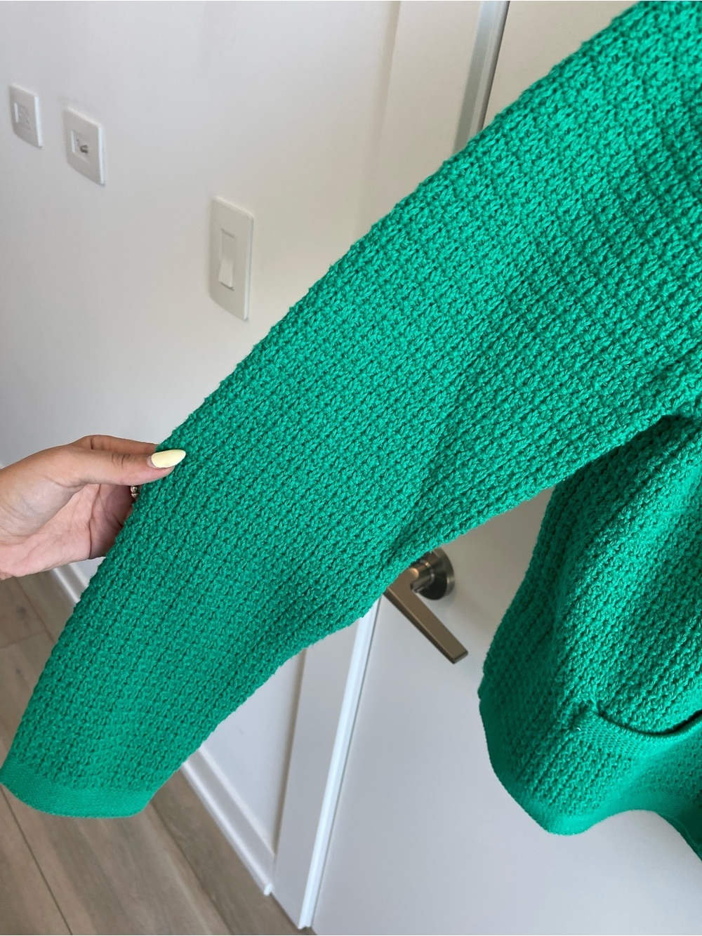 J Crew Classic Textured Green Cardigan Sweater - Picture 4 of 5